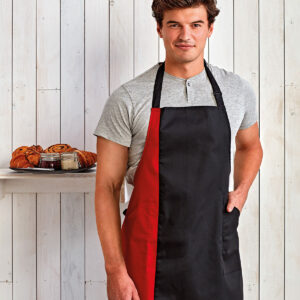 Contrast Bib Apron with pockets