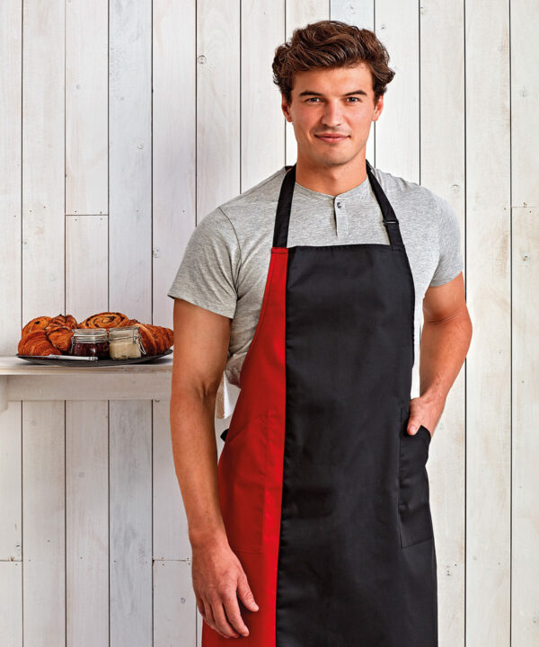 Contrast Bib Apron with pockets