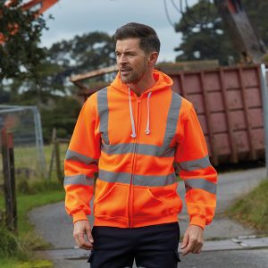 Hi-vis zip hoodie