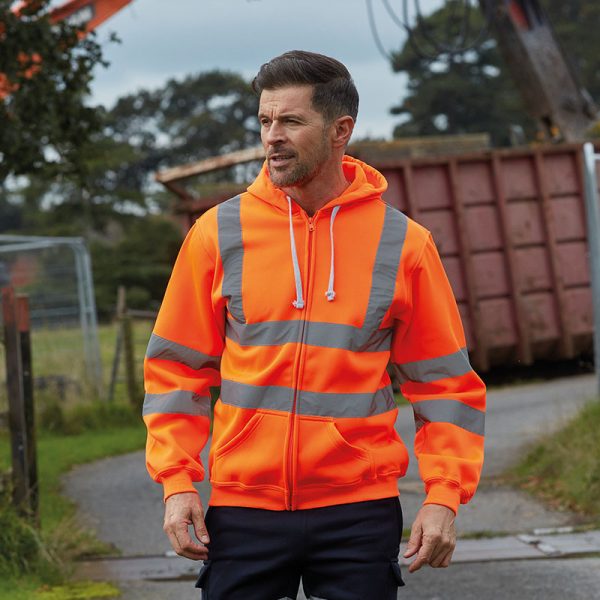 Hi-vis zip hoodie