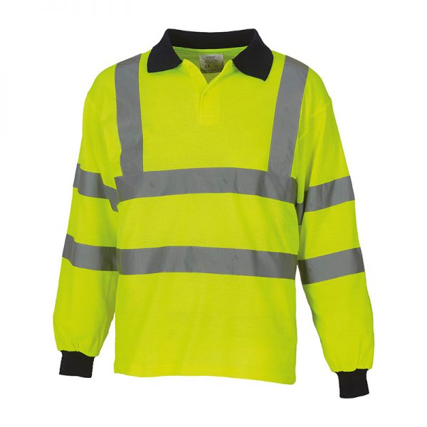 Hi-vis long sleeve polo