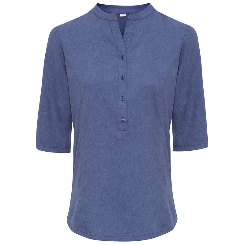 Verbena 'Linen Look' Button-up Cleaning Tunic - Cleaners Uniforms ...