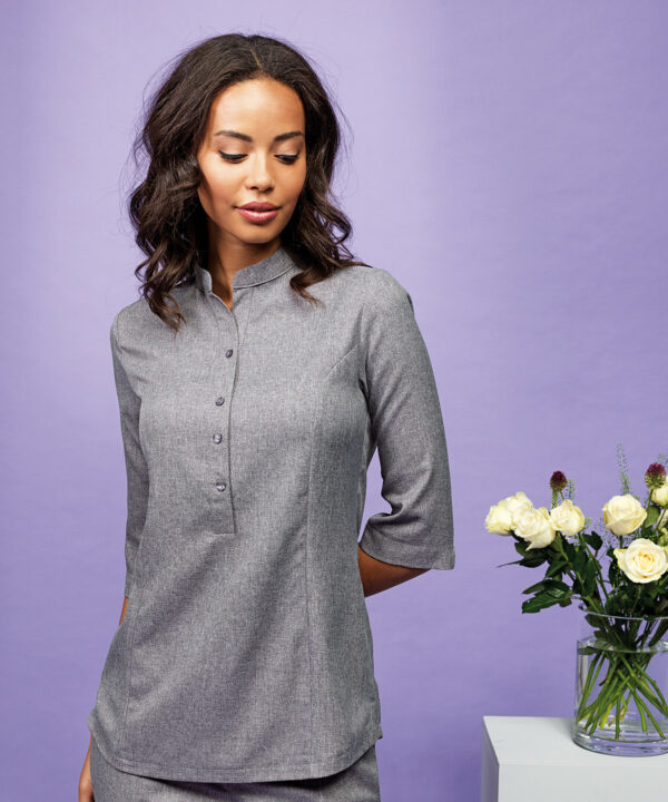 Verbena 'Linen Look' Button-up Cleaning Tunic