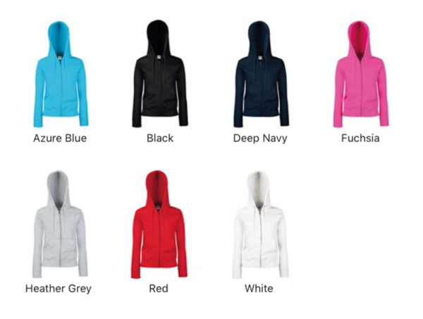 Zip-up Ladies Hoodie - Personalised Women's Zoodie - Double Fabric Hood & Warm Pouch Pockets - Image 3