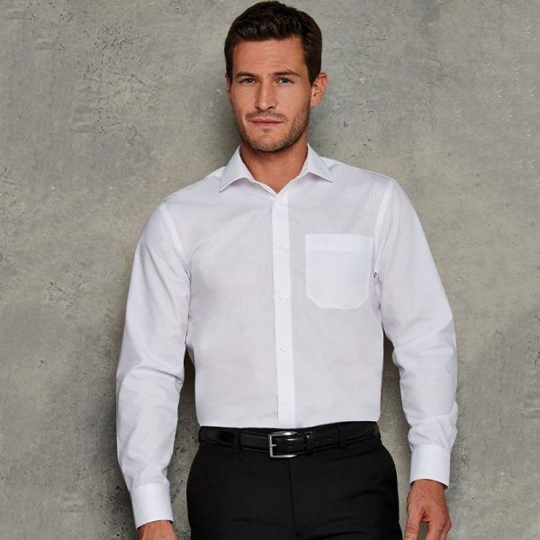 Long sleeve poplin shirt - lightweight (tailored fit) - Image 2