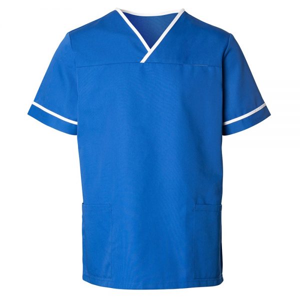 Unisex contrast trim scrub tunic