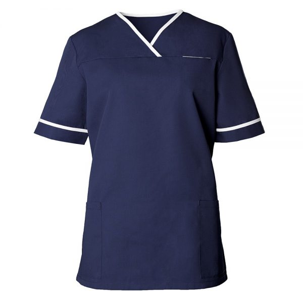 Women's contrast trim scrub tunic - Image 2