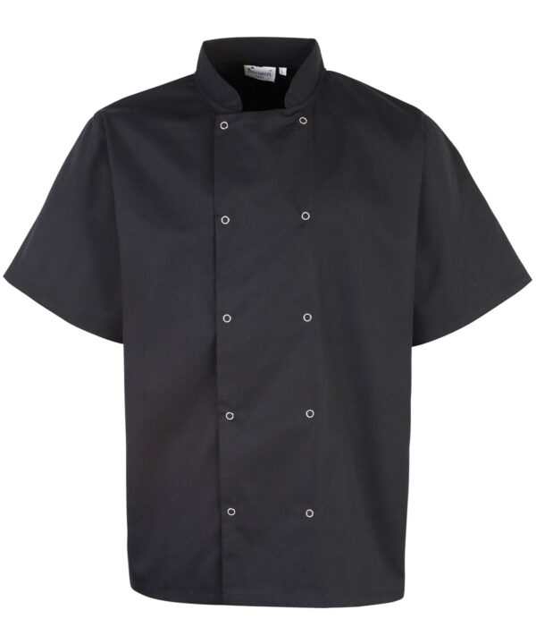 Studded Front Short Sleeve Chef's Jacket - Image 3