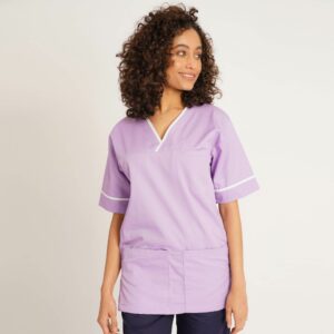 Contrast Trim Smart Scrub Top
