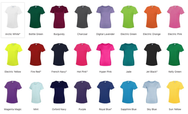 Lightweight Polyester Women's Cool T - Feminine Fit Workwear & Sports T-Shirt - Crew Neck - 24 colours - Image 3