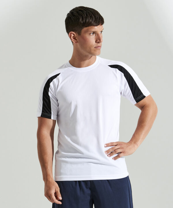 Lightweight Polyester Contrast Cool T - Unisex Fit Contrast Shoulder Panels - Crew Neck Sports T-Shirt - 21 Colours