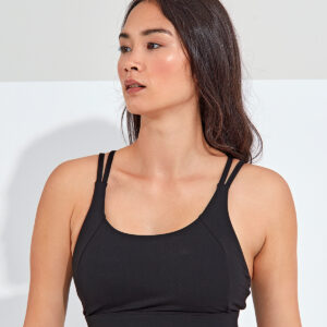 Women's TriDri® Crossback Sports Bra (Medium Impact) - Black